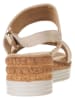 s.Oliver Leren sleehaksandalen beige