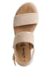 s.Oliver Skórzane sandały w kolorze beżowym