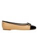 Wojas Leder-Ballerinas in Beige/ Schwarz