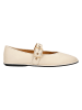 Wojas Skórzane baleriny w kolorze kremowym