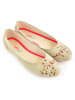 Goby Leder-Ballerinas in Beige/ Rot
