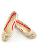 Goby Leder-Ballerinas in Beige/ Rot