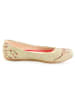 Goby Leren ballerina's beige/rood