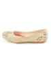 Goby Leder-Ballerinas in Beige/ Rot