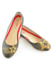 Goby Ballerinas in Khaki/ Gelb