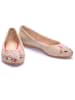 Goby Leder-Ballerinas in Creme/ Pink