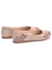 Goby Leder-Ballerinas in Creme/ Pink