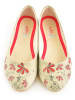 Goby Leder-Ballerinas in Beige/ Rot