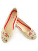 Goby Leder-Ballerinas in Beige/ Rot