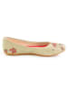 Goby Leren ballerina's beige/rood