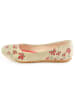 Goby Leder-Ballerinas in Beige/ Rot
