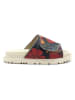 Goby Leren slippers zwart/rood/beige