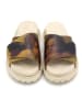 Goby Leren slippers beige/kaki/bruin
