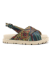 Goby Leder-Sandalen in Beige/ Bunt