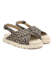 Goby Leder-Sandalen in Beige/ Schwarz/ Dunkelbraun