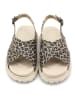 Goby Leder-Sandalen in Beige/ Schwarz/ Dunkelbraun