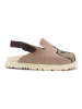 Goby Leren clogs beige