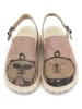 Goby Leren clogs beige