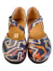 Goby Leder-Ballerinas in Dunkelblau/ Bunt