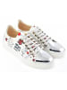 Goby Leren sneakers zilverkleurig/wit