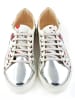 Goby Leder-Sneakers in Silber/ Weiß