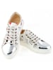 Goby Leder-Sneakers in Silber/ Weiß