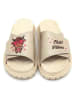 Goby Leren slippers beige