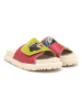 Goby Leren slippers beige/rood/groen