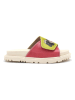 Goby Leren slippers beige/rood/groen