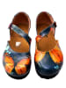 Goby Leder-Ballerinas in Dunkelblau/ Bunt