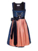 Edelnice Dirndl "Josepha" in Blau/ Koralle