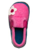 lamino Hausschuhe "Blume" in Dunkelblau/ Pink