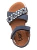 lamino Leren sandalen donkerblauw