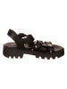 lamino Leren sandalen zwart