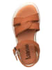 lamino Leren sandalen lichtbruin