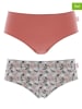 COTONELLA 2er-Set: Slips in Rot/ Grau