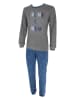 COTONELLA Pyjama in Grau/ Blau