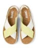 Camper Leder-Sandalen in Weiß/ Gelb