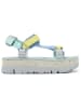 Camper Leren haksandalen turquoise/geel/lichtblauw