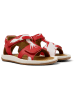 Camper Leder-Sandalen in Rot/ Weiß