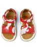 Camper Leder-Sandalen in Rot/ Weiß