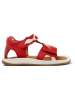 Camper Leder-Sandalen in Rot/ Weiß