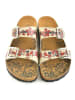 Calceo Slippers beige/rood