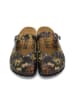 Calceo Clogs in Schwarz/ Hellbraun