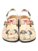 Calceo Halbsandalen in Beige/ Bunt
