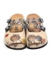 Calceo Clogs in Beige/ Bunt