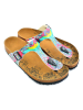 Calceo Teenslippers turquoise/roze