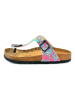 Calceo Teenslippers turquoise/roze