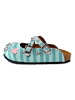 Calceo Clogs turquoise/meerkleurig