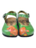 Calceo Półsandały w kolorze zielonym ze wzorem